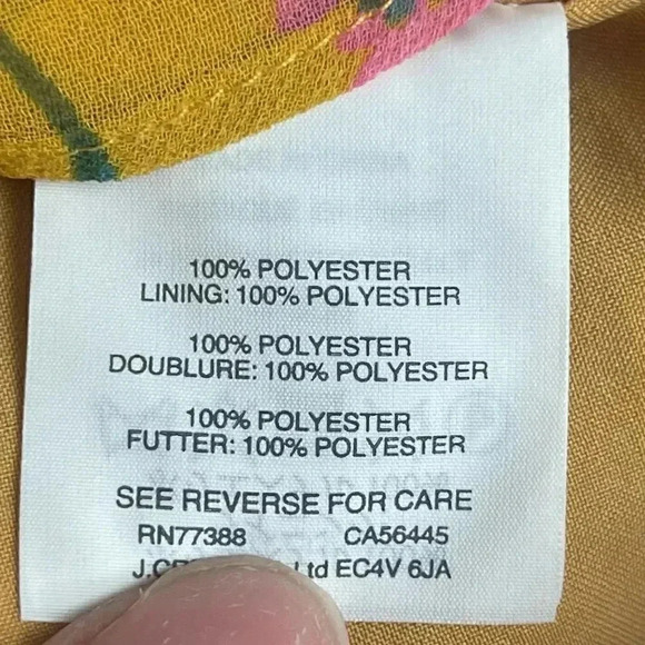 Madewell 00 Sweetgrass Ruffle Sleeve Dress Painted Blooms Yellow Gold Poly J0668 - Picture 6 of 9